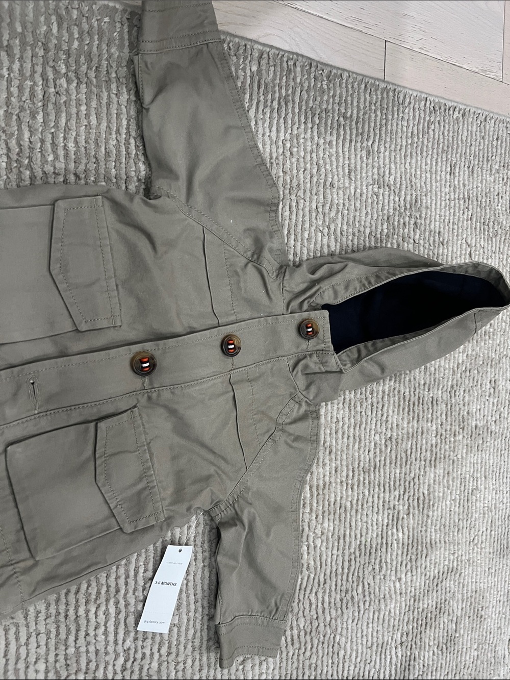 Gap- baby Hooded Utility Jacket - Khaki